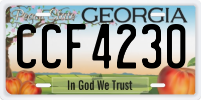 GA license plate CCF4230