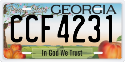 GA license plate CCF4231