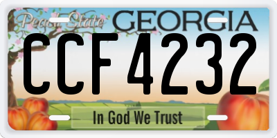 GA license plate CCF4232