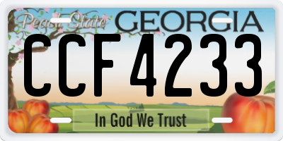 GA license plate CCF4233