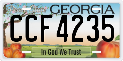 GA license plate CCF4235