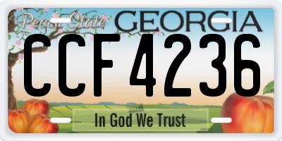 GA license plate CCF4236