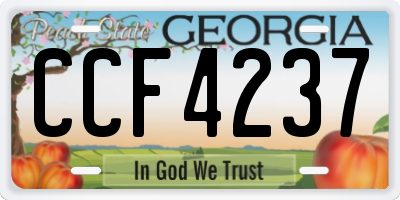 GA license plate CCF4237
