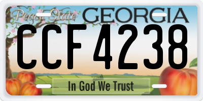 GA license plate CCF4238