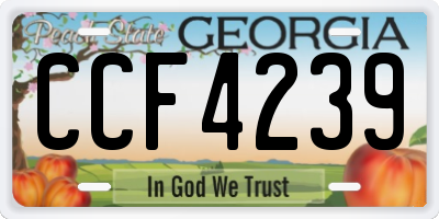 GA license plate CCF4239