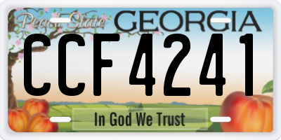 GA license plate CCF4241