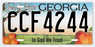 GA license plate CCF4244