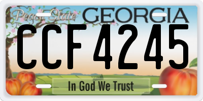 GA license plate CCF4245