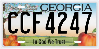 GA license plate CCF4247