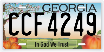 GA license plate CCF4249
