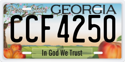 GA license plate CCF4250