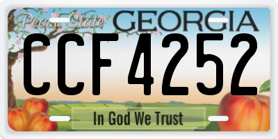 GA license plate CCF4252
