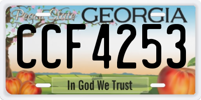 GA license plate CCF4253