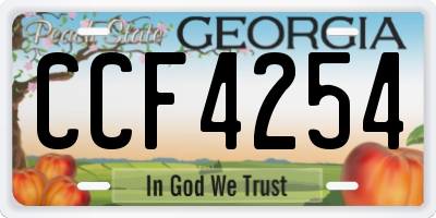 GA license plate CCF4254
