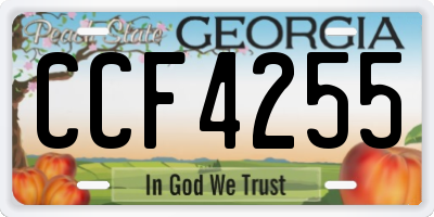 GA license plate CCF4255