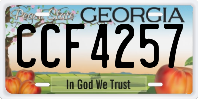 GA license plate CCF4257