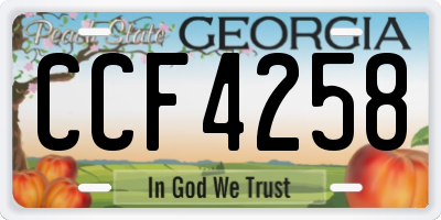 GA license plate CCF4258