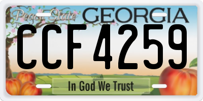 GA license plate CCF4259