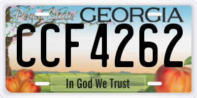 GA license plate CCF4262