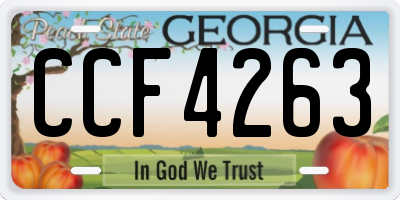 GA license plate CCF4263
