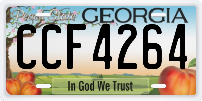 GA license plate CCF4264