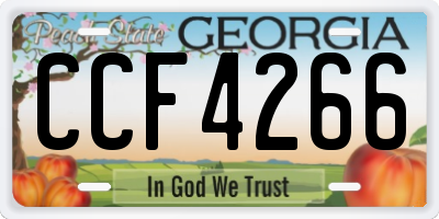 GA license plate CCF4266