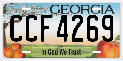 GA license plate CCF4269