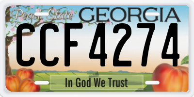 GA license plate CCF4274