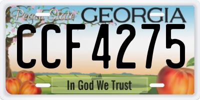 GA license plate CCF4275