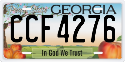 GA license plate CCF4276