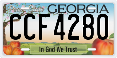 GA license plate CCF4280