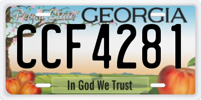 GA license plate CCF4281