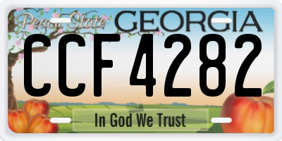 GA license plate CCF4282