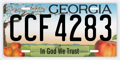 GA license plate CCF4283