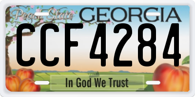 GA license plate CCF4284