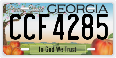 GA license plate CCF4285