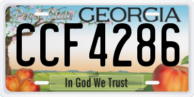 GA license plate CCF4286