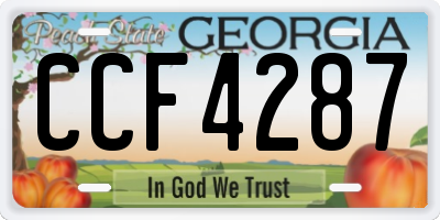 GA license plate CCF4287