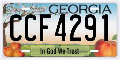 GA license plate CCF4291