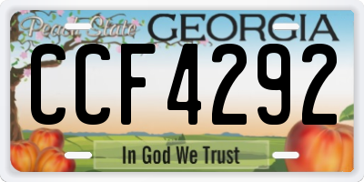 GA license plate CCF4292