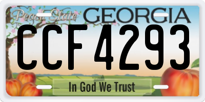 GA license plate CCF4293