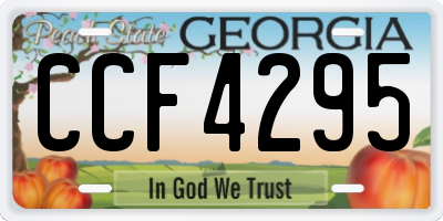 GA license plate CCF4295