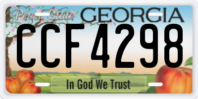 GA license plate CCF4298