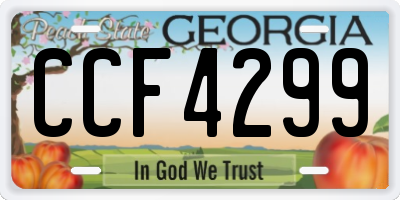 GA license plate CCF4299