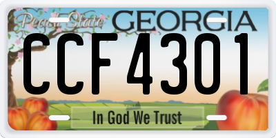 GA license plate CCF4301