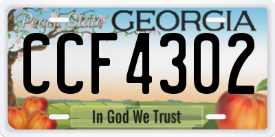 GA license plate CCF4302