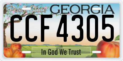GA license plate CCF4305