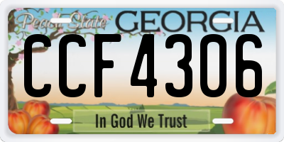 GA license plate CCF4306