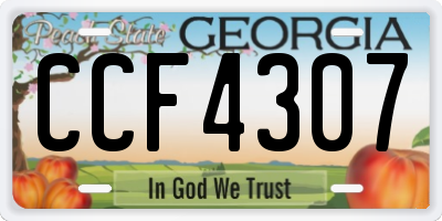 GA license plate CCF4307