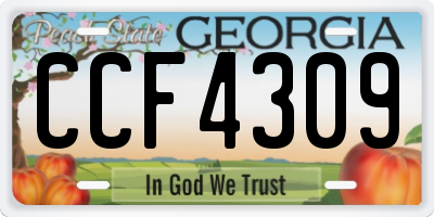 GA license plate CCF4309